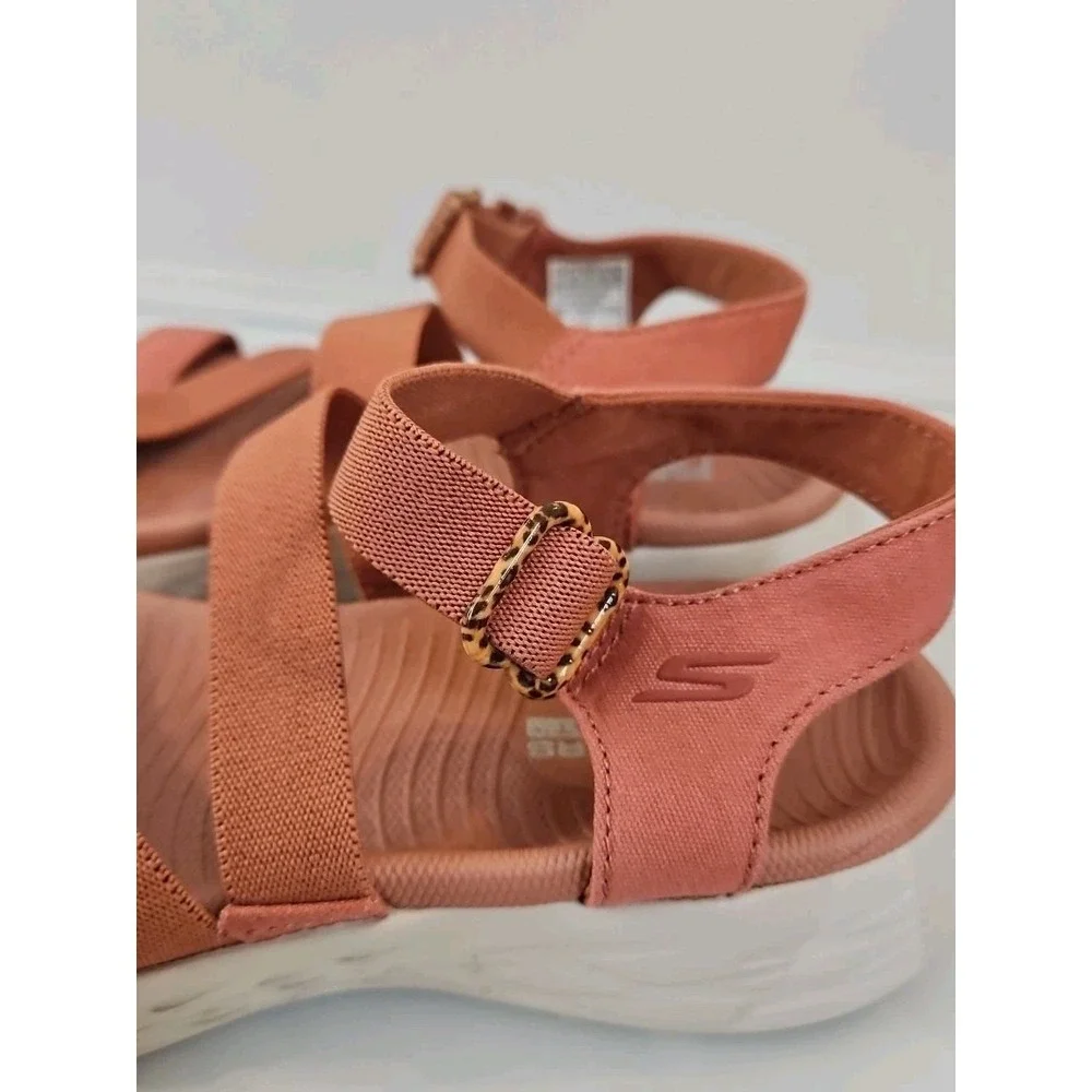SKECHERS Goga Mat Adj Sandals Sz 7 Women Casual Comfort Walking  DUSTY ROSE #588 - Picture 2 of 9